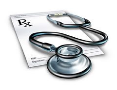 Doctor's prescription and stethoscope