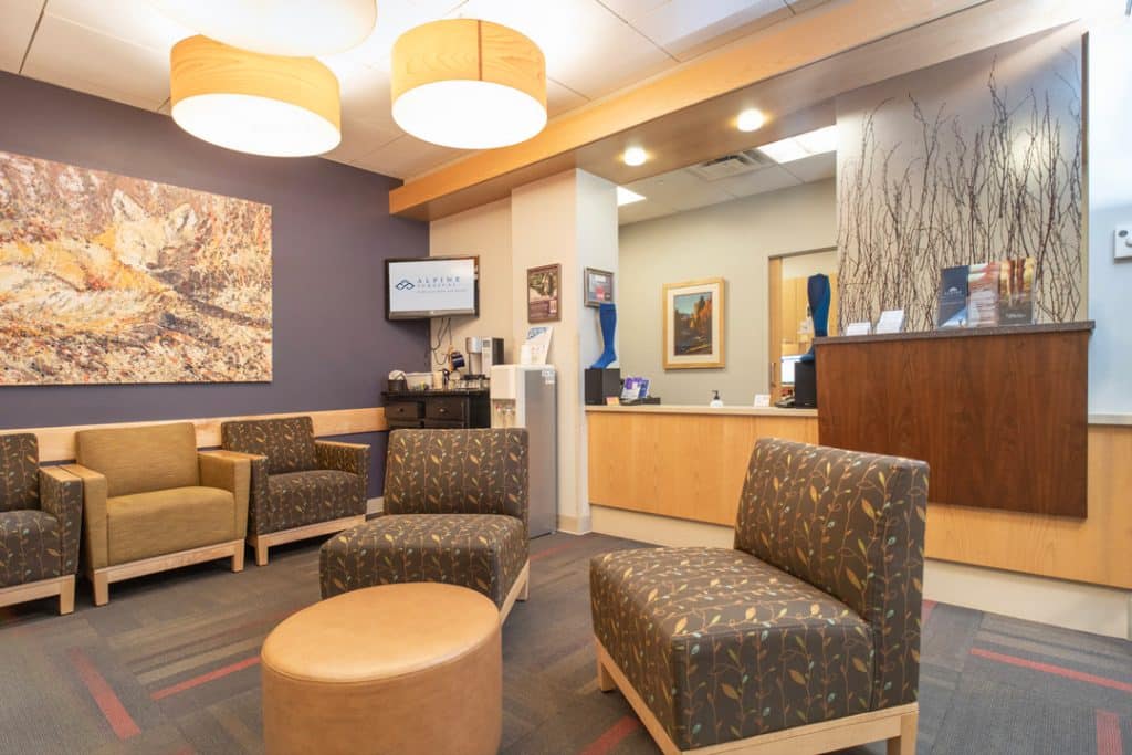 Waiting room at Alpine Surgical in Boulder, CO